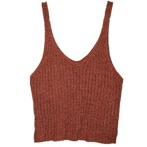 Anthropologie Moon & Madison Burnt Orange Knit Tank Top